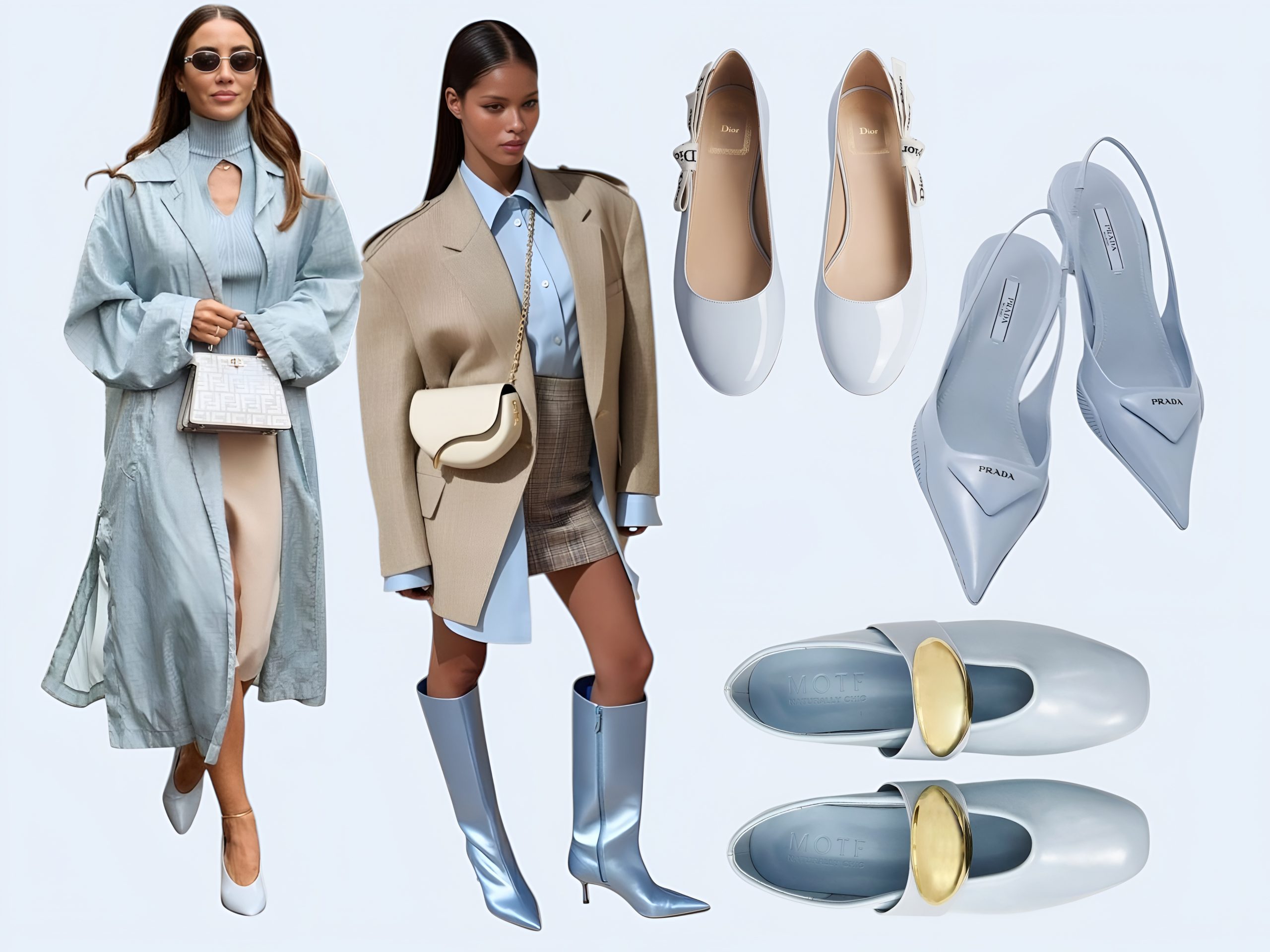 ледяной голубой, обувь на весну 2026, тренды обуви весна 2026, купить обувь на весну