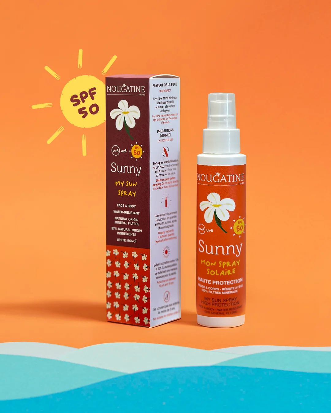 Sunny Солнечный спрей SPF50 для лица и тела от Nougatine Paris 